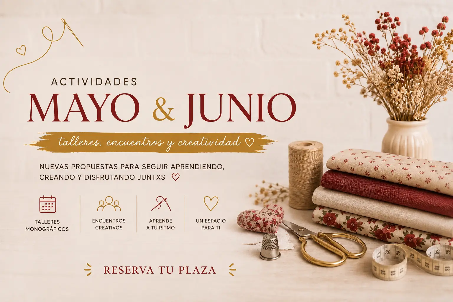 Talleres en mayo y junio